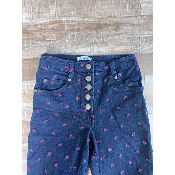Miaou Rose Embroidered Jeans Size 23 - Picture 3 of 8